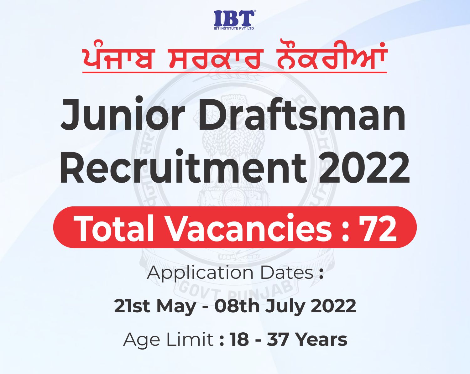 PSSSB Junior Draftsman Recruitment 2022